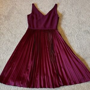 Banana Republic Burgundy Pleated Dress